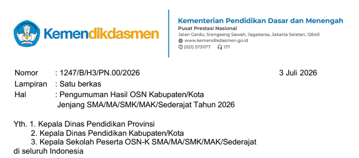 Hasil OSNK Dikmen