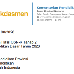 Hasil OSNK Tahap 2
